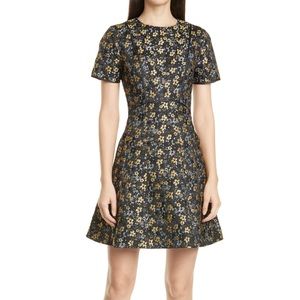 Black, gold and silver Ted Baker Short sleeve Embroidered dress WITH POCKETS 🤗